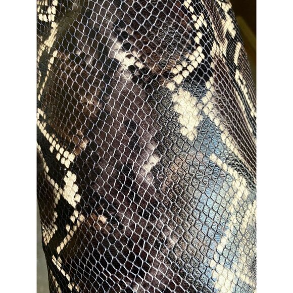 Sigerson Morrison Python Embossed Knee-High Leather Boots 40 Black Brown Snake - Picture 14 of 14